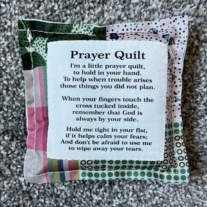 Prayer Quilt Hand Comfort Square - Multicolor